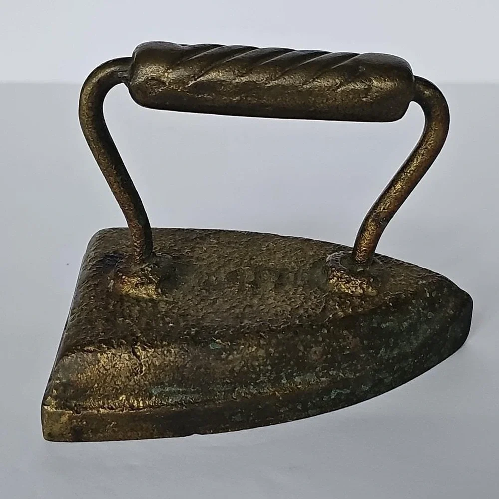 Antique Bronze Cast Iron Clothing Press Iron Vintage 5lbs 11oz 1825